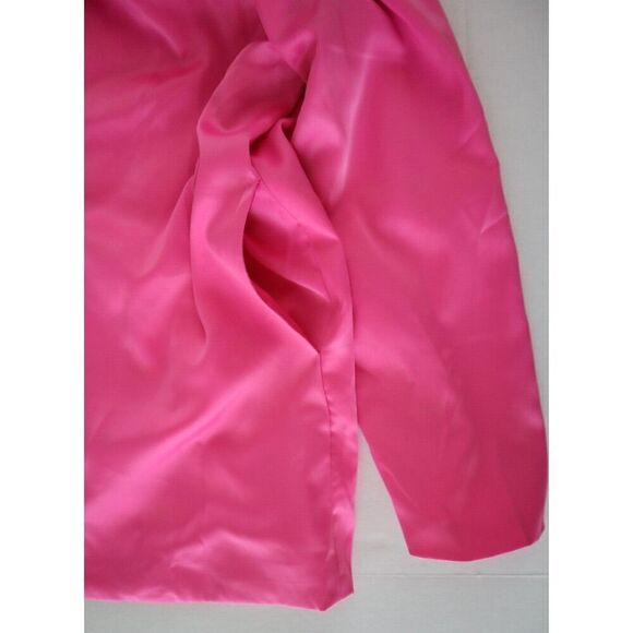 Nasty Gal ZUA60A7E10D Women's Sz 6 Hot Pink Satin Oversized Blazer - Picture 7 of 11